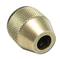 Metal adaptor for air tyre valve with knurled grip, tapering to a point. Used for filling or checking tyre air pressure.