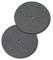 Two round grinding discs with a central hole, layered on top of each other. They have a rough, dark surface.