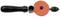 Manual hand drill with black handle and orange gear wheel, for precise drilling without electricity.