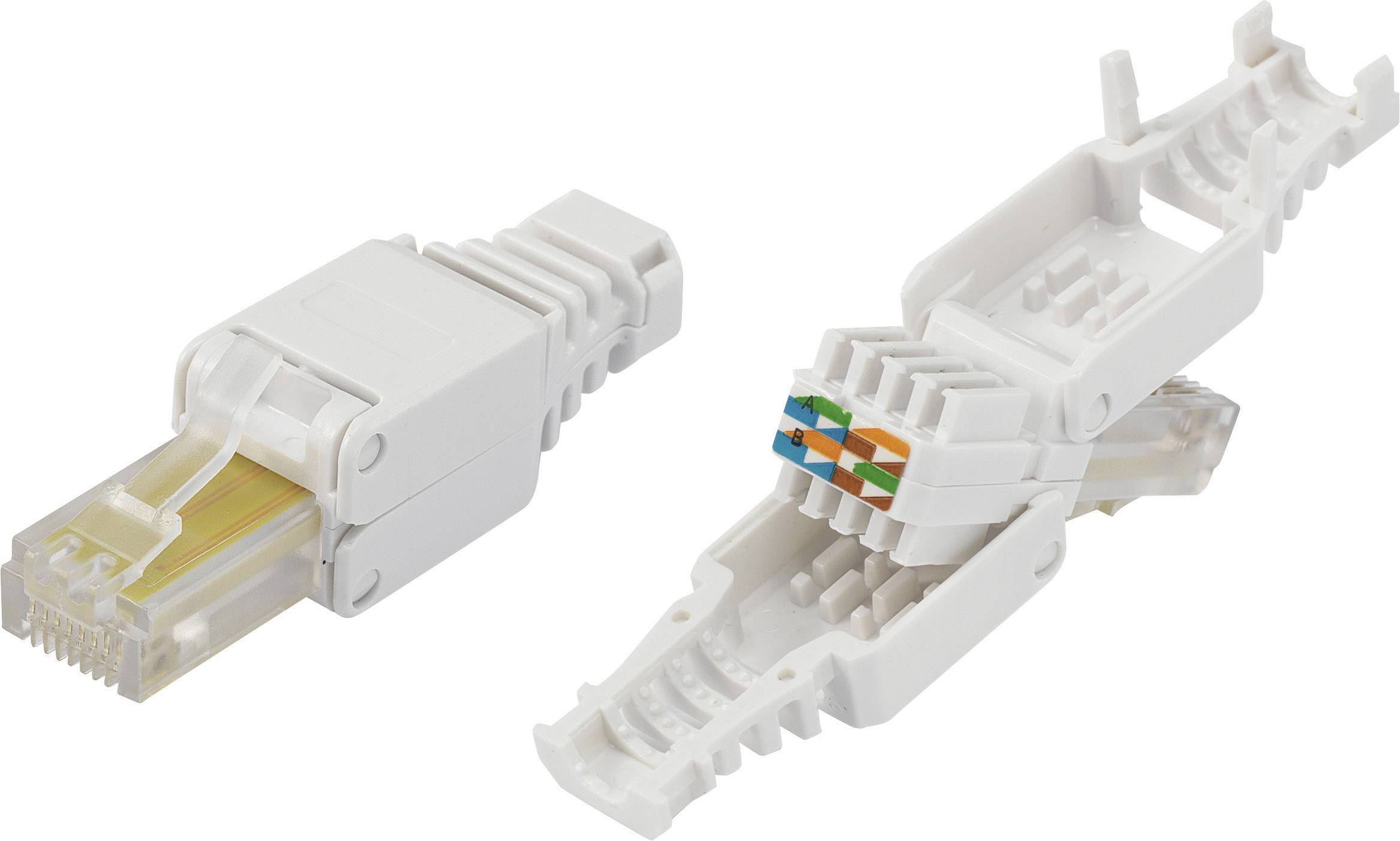 TRU COMPONENTS 93014c935 RJ45 plug, without the need for tools Plug, straight Ecru 1 pc(s)