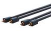 clicktronic 70380 RCA stereo (R/L) Audio/phono Connection cable [2x RCA plug (phono) - 2x RCA plug (phono)] 3 m Grey OFC core