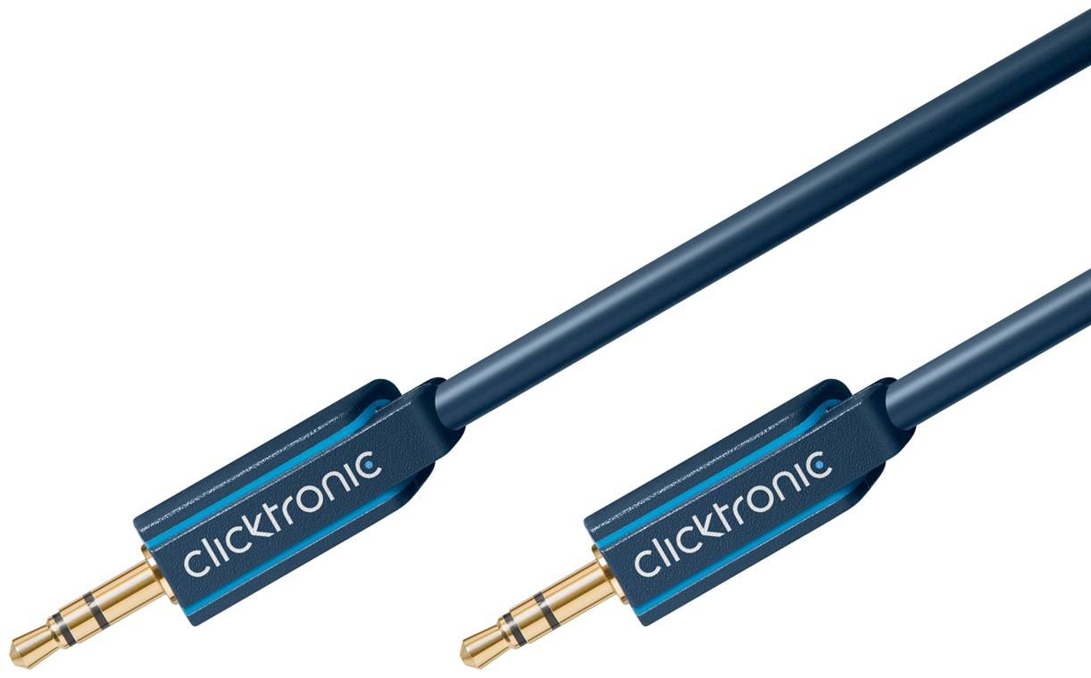clicktronic 70476 Jack Audio/phono Cable [1x Jack plug 3.5 mm - 1x Jack plug 3.5 mm] 1 m Grey OFC core-2