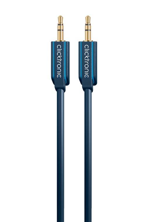 clicktronic 70476 Jack Audio/phono Cable [1x Jack plug 3.5 mm - 1x Jack plug 3.5 mm] 1 m Grey OFC core-3