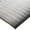 Grey, corrugated stainless steel sheet with a fine line structure.