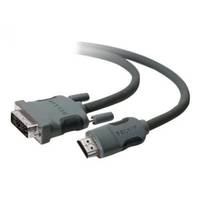 Belkin DVI / HDMI Adapter cable DVI-D 18+1-pin plug, HDMI-A plug 3.00 m Black F3Y005BT3M gold plated connectors, screwab-1