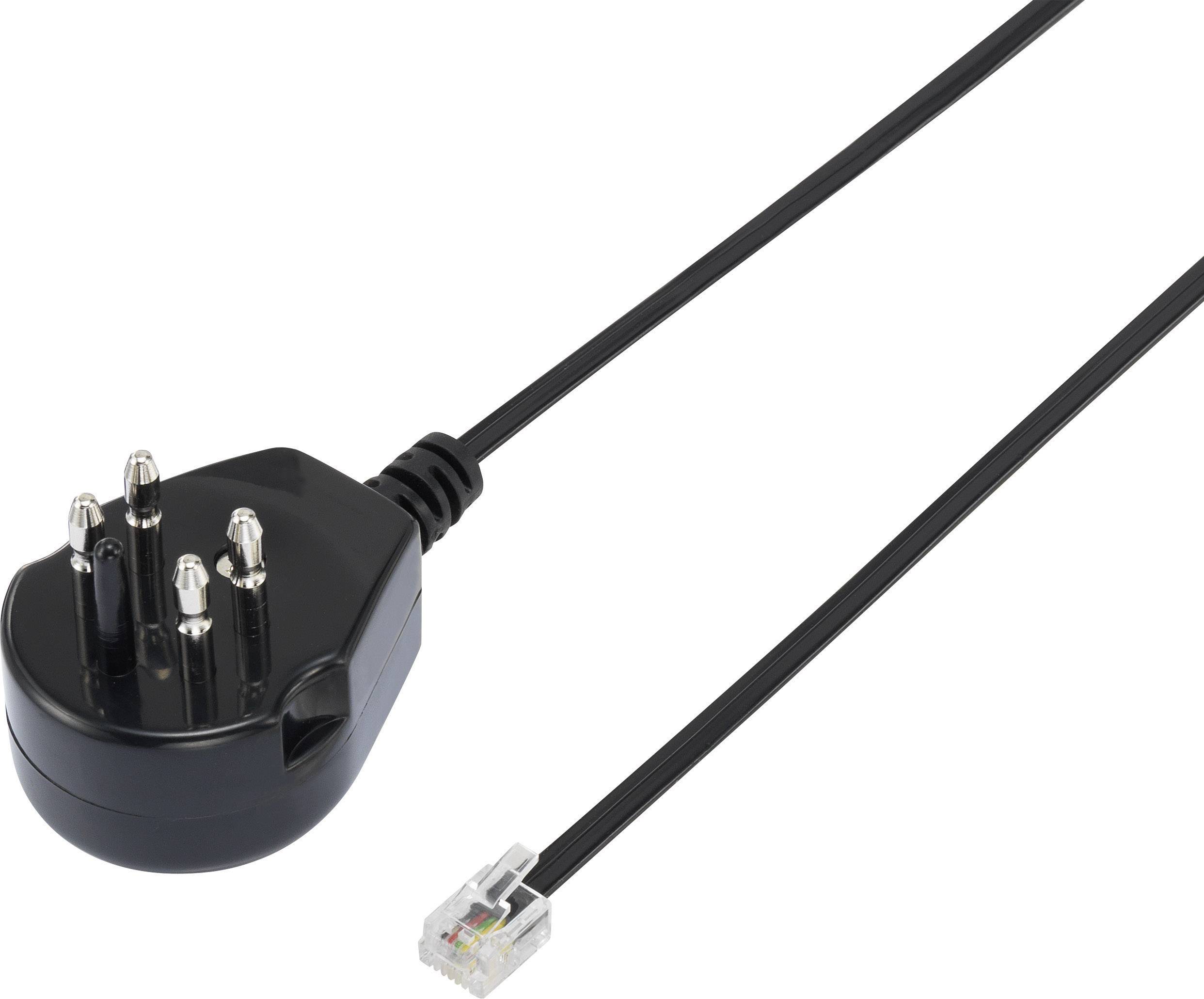 Phone Cable [1x Landline plug (Belgium) 1x RJ11 6p4c plug] 6.00 m