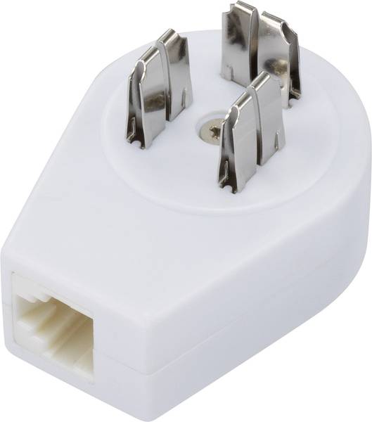 Phone Adapter [1x Landline plug (Denmark) 1x RJ11 6p4c socket] White