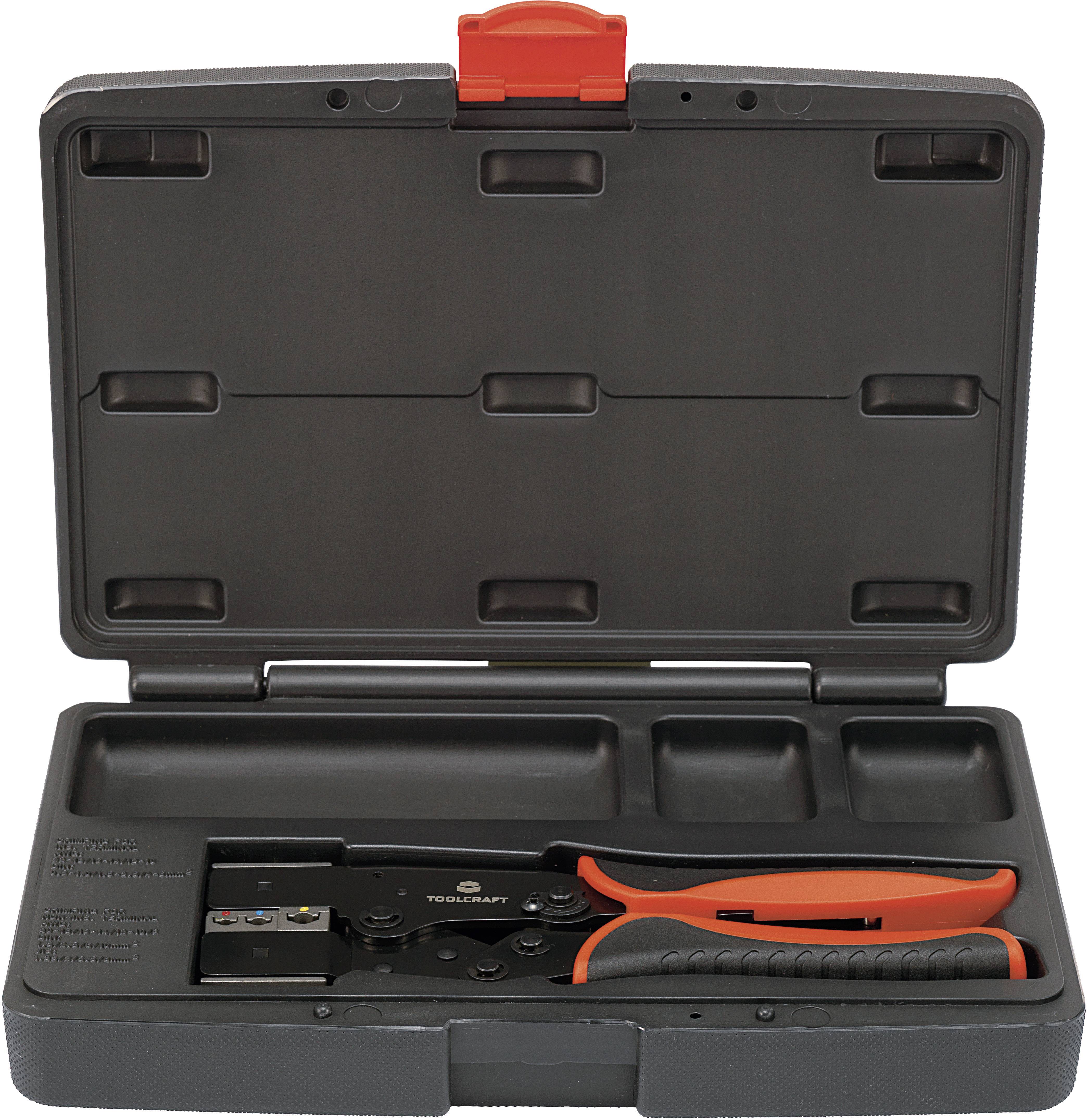 A black case with pliers and accessories stored in custom-made recesses. Ideal for repair work.