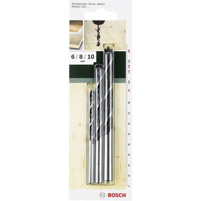 Bosch Accessories 2609255308 Wood twist drill bit set 3-piece 6 mm, 8 mm, 10 mm  Cylinder shank 1 Set