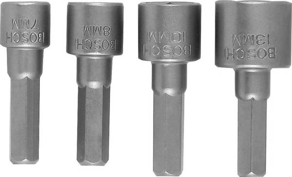 Bosch Accessories  2609255904 Machine bit set 7 mm, 8 mm, 10 mm, 13 mm  Drive (screwdriver) 1/4" (6.3 mm)  1 Set
