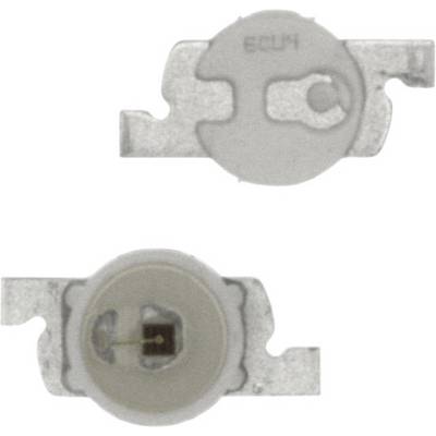 Two small, round, silver battery contacts on a white background, one viewed from above, the other from the side.