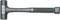 A black hammer with a non-slip, grid-patterned handle. The hammer head is smooth and cylindrical.