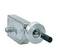 Metallic cylinder with a black tip and a silver screw mechanism, possibly a valve or connector, on a white background.