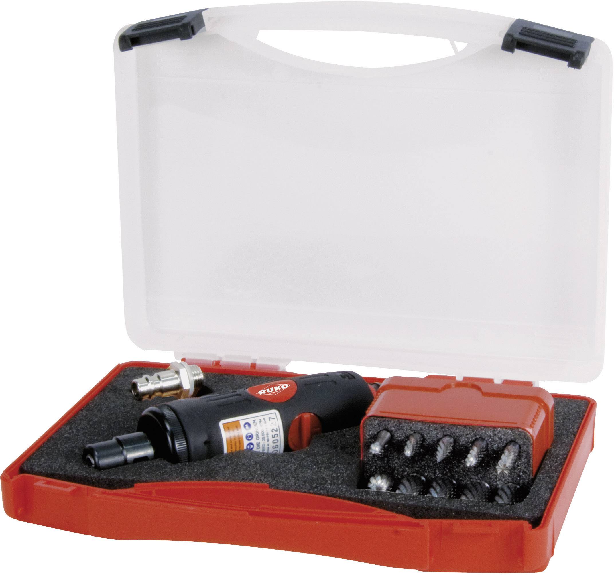 RUKO Pneumatic sander 1/4 (6.3 mm) 6.2 bar incl. accessories, incl. case