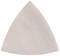 A triangular sandpaper sheet, suitable for hand-operated sanding devices, with fine grit for smooth surface effects.