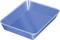 Blue rectangular plastic tray, viewed slightly from an oblique angle.
