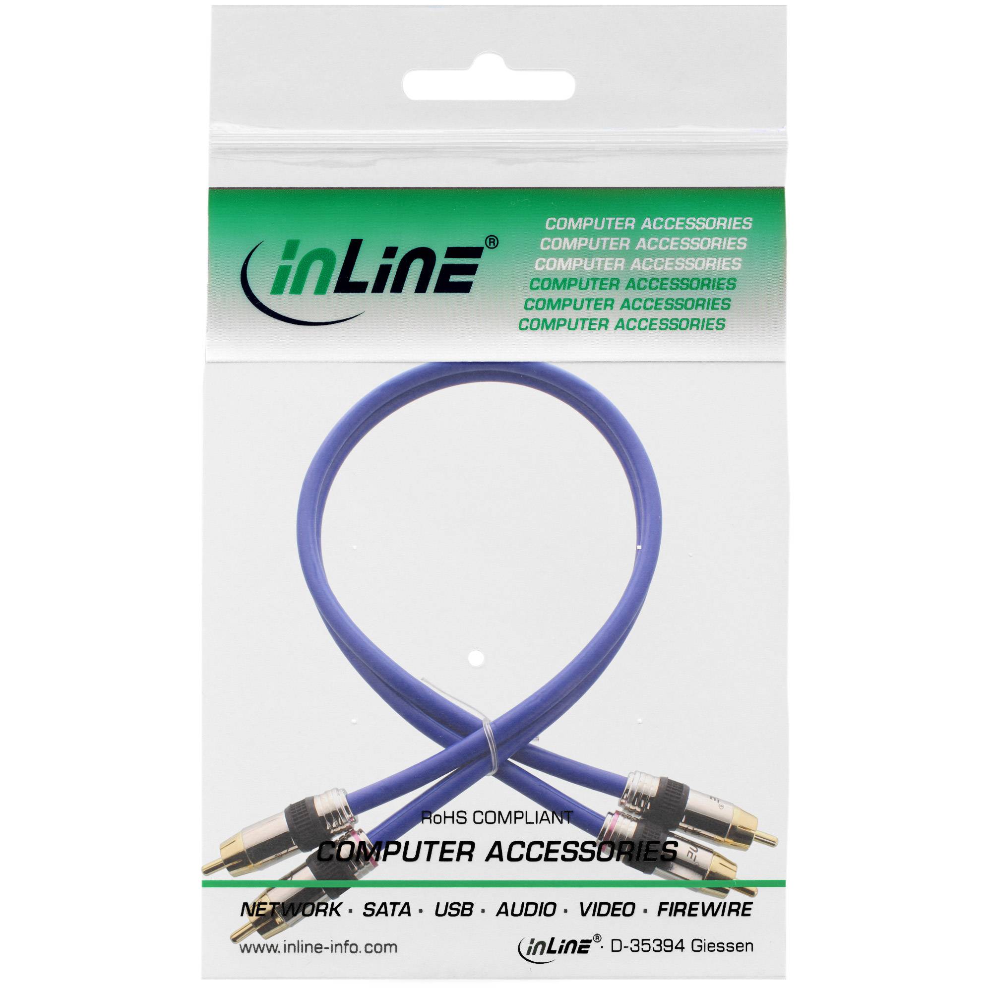 inLine Jack Cinch Cable [2x RCA plug (phono) - 2x RCA plug (phono)] 25 m Blue-4