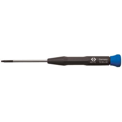 'Screwdriver with blue handle and black shaft, manufactured in Germany, Torx TX6x60.'