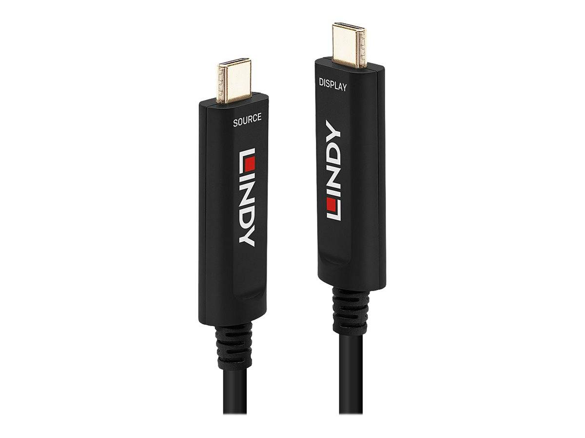 LINDY Cable USB-C® plug, USB-C® plug 30.00 m Black 38505 USB-C® screen cable-4