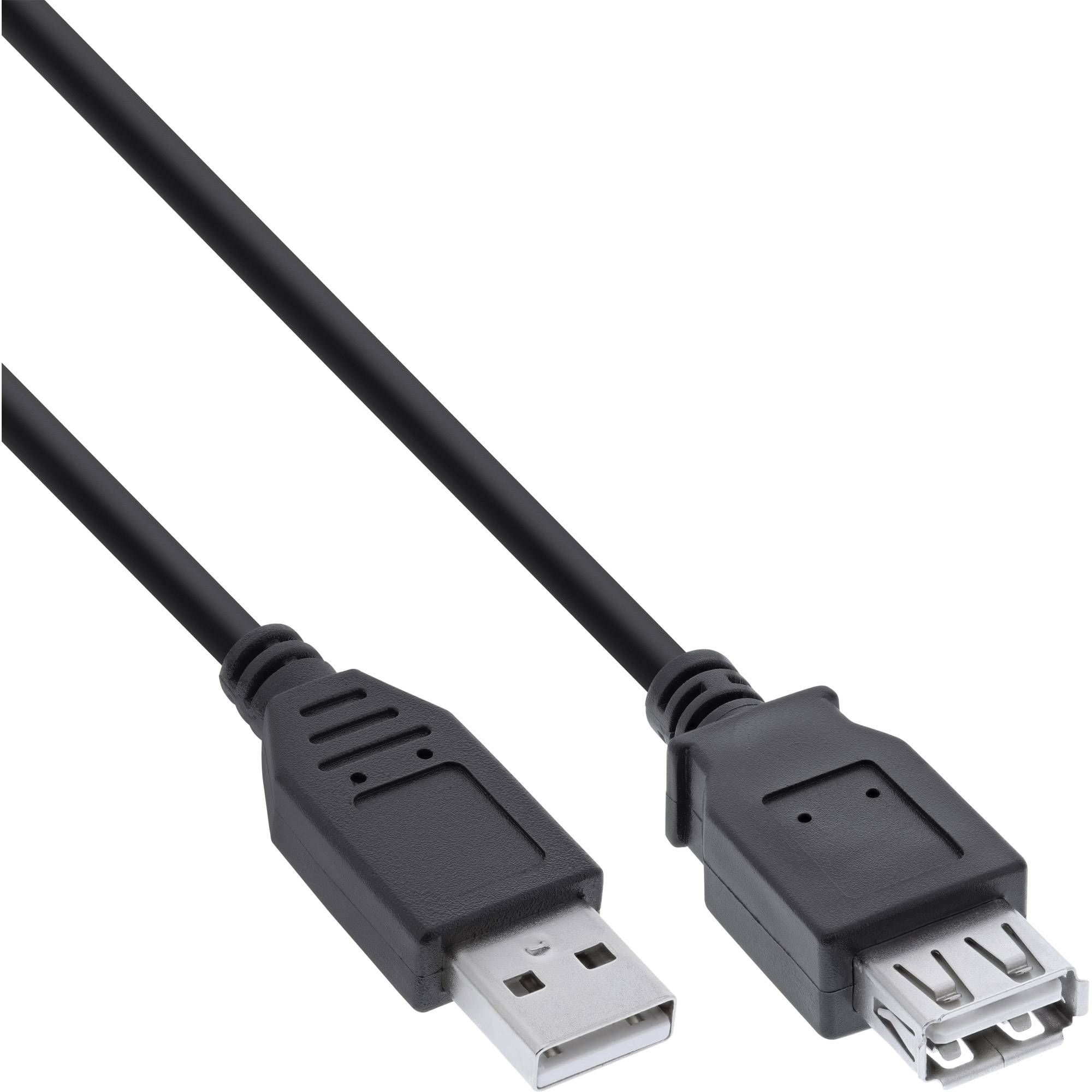 inLine USB cable USB 2.0 USB-A socket 1 m Black double shielding 34610B-0