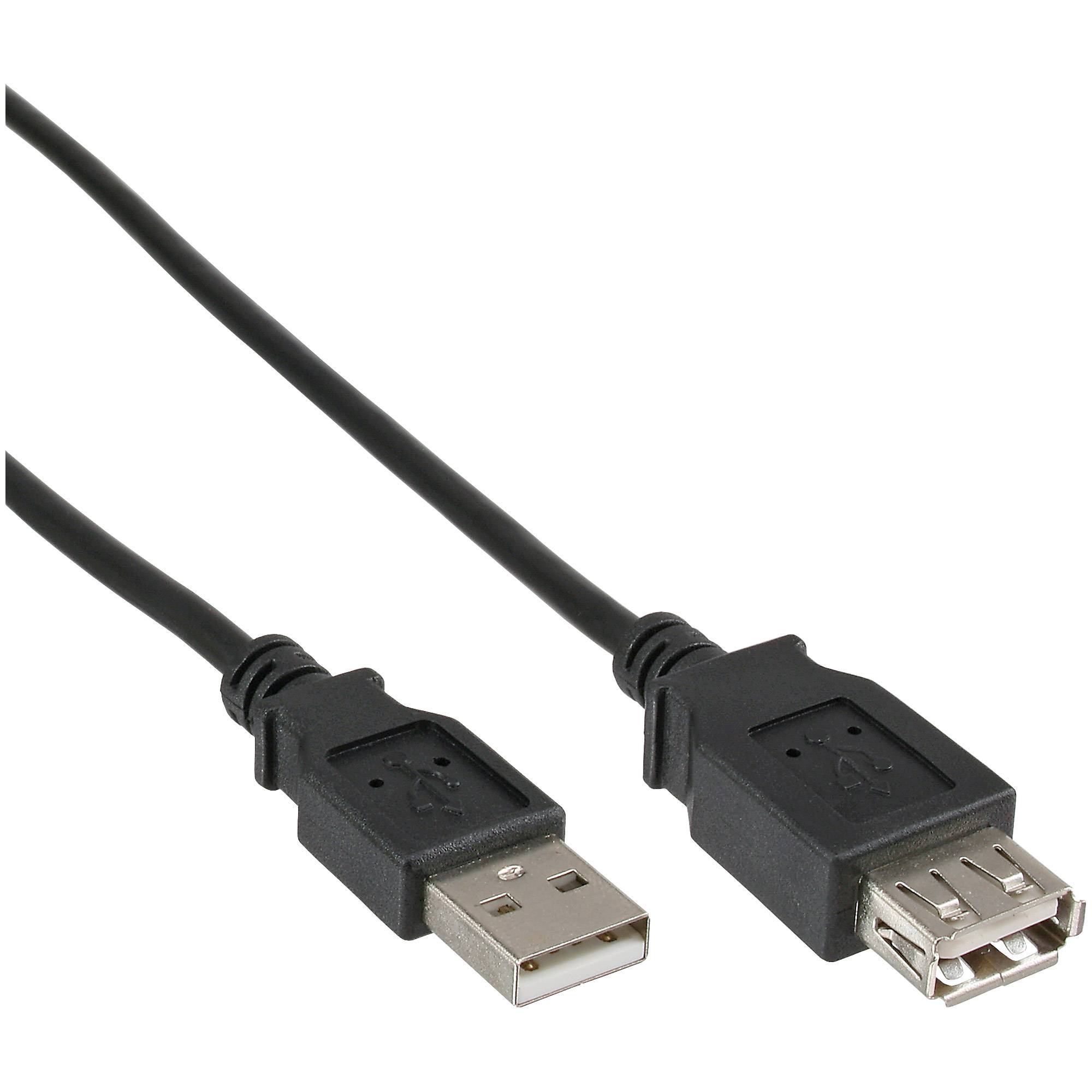 inLine USB cable USB 2.0 USB-A socket 1 m Black double shielding 34610B-5