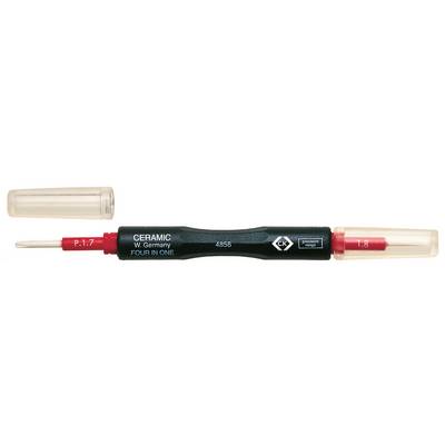 A four-in-one tool with a ceramic blade and protective cap, manufactured in Germany, on a white background.