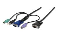 ASSMANN WSW KVM Cable [2x PS/2 plug, VGA plug, USB 2.0 connector A - 1x VGA plug] 1.80 m Black-4