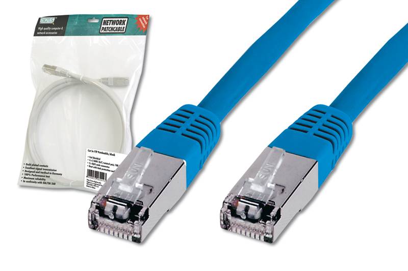 Digitus DK-1531-010/B RJ45 Network cable, patch cable CAT 5e SF/UTP 1.00 m Blue 1 pc(s)-7