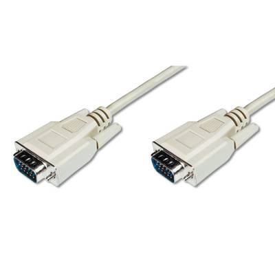 Digitus VGA Cable VGA 15-pin plug, VGA 15-pin plug 3.00 m Grey AK-310100-030-E screwable VGA cable-0