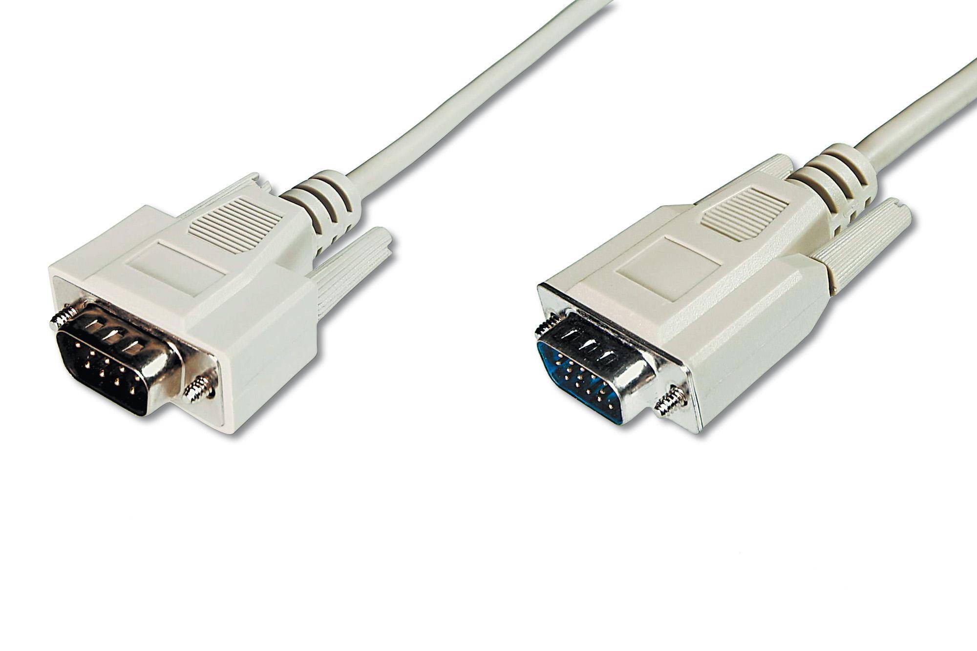 Digitus VGA Cable VGA 15-pin plug, VGA 15-pin plug 3.00 m Grey AK-310100-030-E screwable VGA cable-4