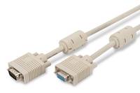 Digitus VGA Cable extension VGA 15-pin plug, VGA 15-pin socket 15.00 m Grey AK-310203-150-E screwable, incl. ferrite cor-2