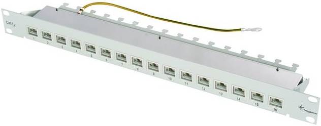 Telegärtner 100006996 16 ports 483 mm (19") CAT 6A 1 U Grey Equipped-2