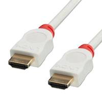 LINDY HDMI Cable HDMI-A plug, HDMI-A plug 0.50 m White 41410 4K UHD, Round, UL-approved, double shielding, rigid core HD-5