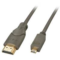 LINDY HDMI Cable HDMI-A plug, HDMI-Micro-D plug 0.50 m Black 41350 4K UHD HDMI cable-4