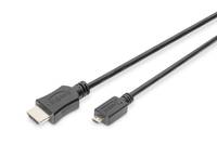 Digitus HDMI Cable HDMI-A plug, HDMI-Micro-D plug 1.00 m Black AK-330109-010-S gold plated connectors HDMI cable-4
