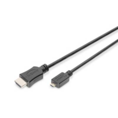 Digitus HDMI Cable HDMI-A plug, HDMI-Micro-D plug 1.00 m Black AK-330109-010-S gold plated connectors HDMI cable-4