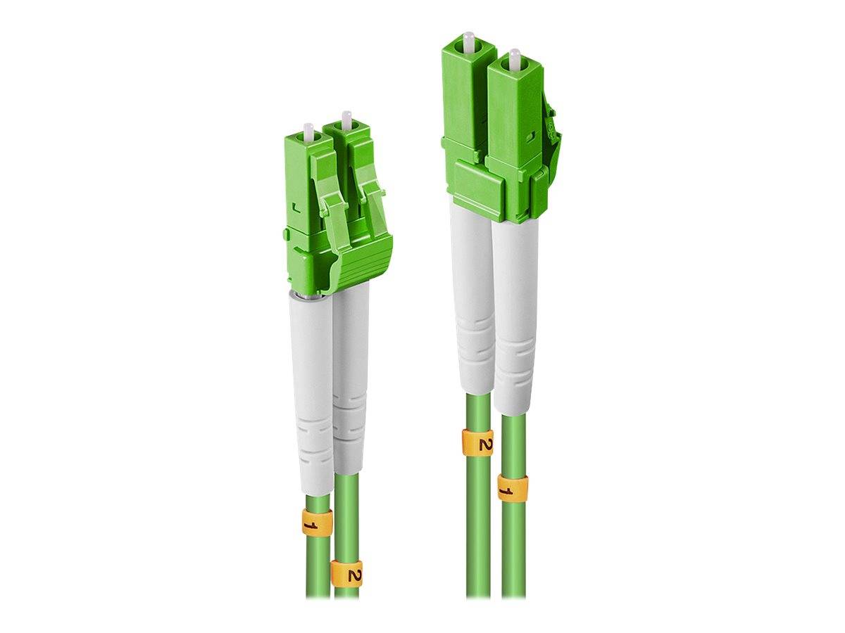 LINDY 46314 Fibreglass FO Cable 10.00 m Green [1x LC plug - 1x LC plug] 50/125 µ Multimode OM5-5