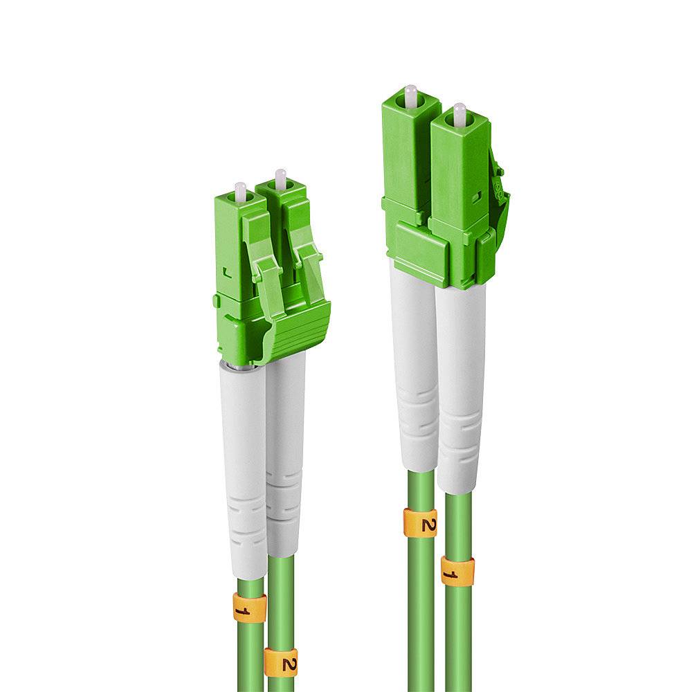 LINDY 46314 Fibreglass FO Cable 10.00 m Green [1x LC plug - 1x LC plug] 50/125 µ Multimode OM5-6
