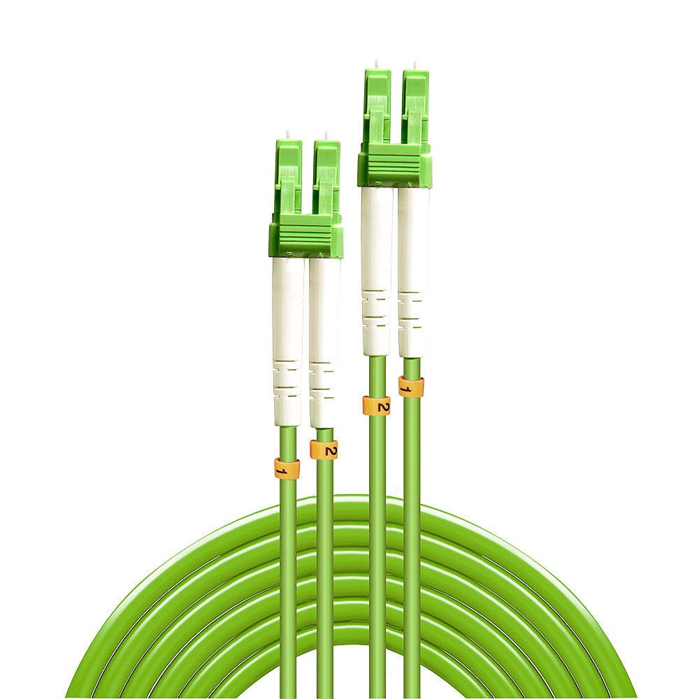 LINDY 46314 Fibreglass FO Cable 10.00 m Green [1x LC plug - 1x LC plug] 50/125 µ Multimode OM5-7