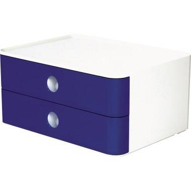 Cassettiera SMART-BOX PLUS ALLISON HAN 1100-14 design moderno con 2 cassetti e porta utensili colore: royal blue 