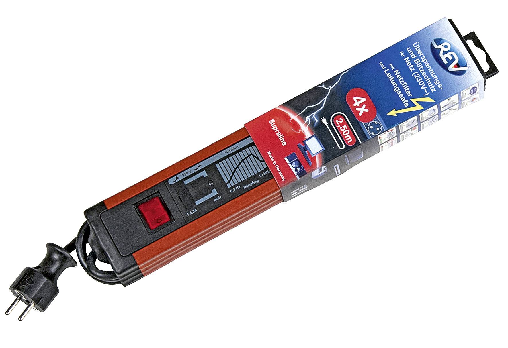 REV 0014462613 Power strip (+ switch) 4x Black, Red PG connector 1 pc(s)-3