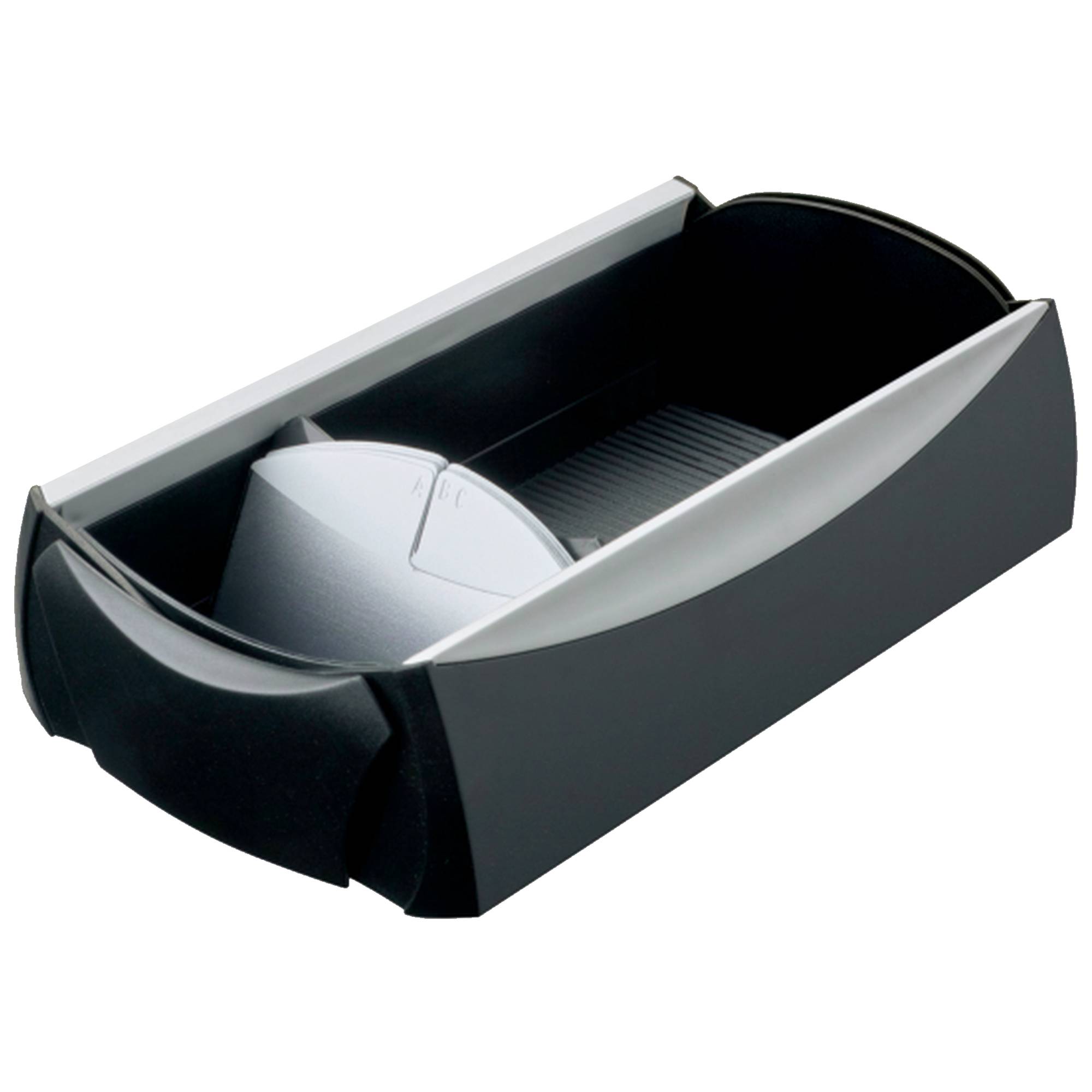 HAN 2000-13 VIP Business card box 500 cards (W x H x D) 120 x 80 x 245 mm Black, Light grey Polystyrene-3