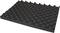 Black acoustic foam with a wave-patterned surface for sound insulation.