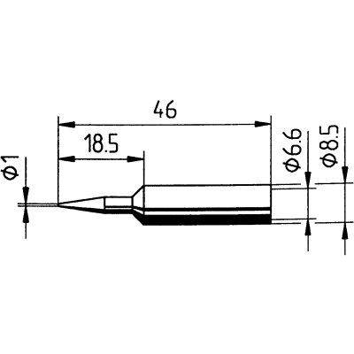 Ersa 0832BDLF Soldering tip Pencil-shaped, ERSADUR Tip size 1 mm  Content 1 pc(s)