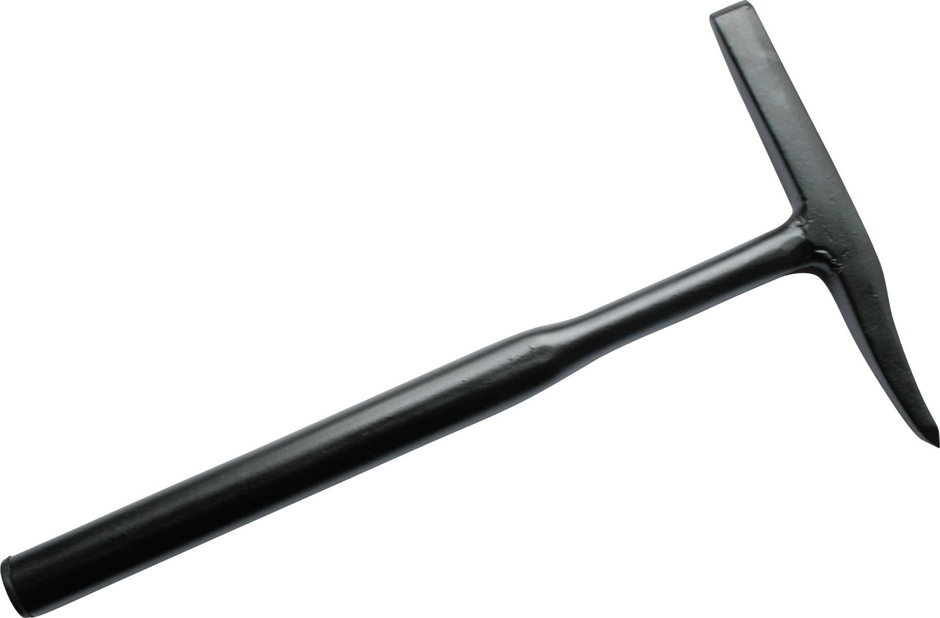 A black chasing hammer with a flat head on one side and a pointed chisel on the other. Suitable for removing material.
