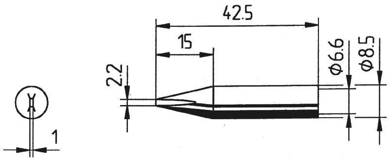 Ersa 842 CD Soldering tip Chisel-shaped Tip size 2.2 mm Content 1 pc(s)