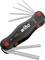 Black, compact Allen key set with fold-out keys of varying sizes, 'wiha' brand mark on the front.