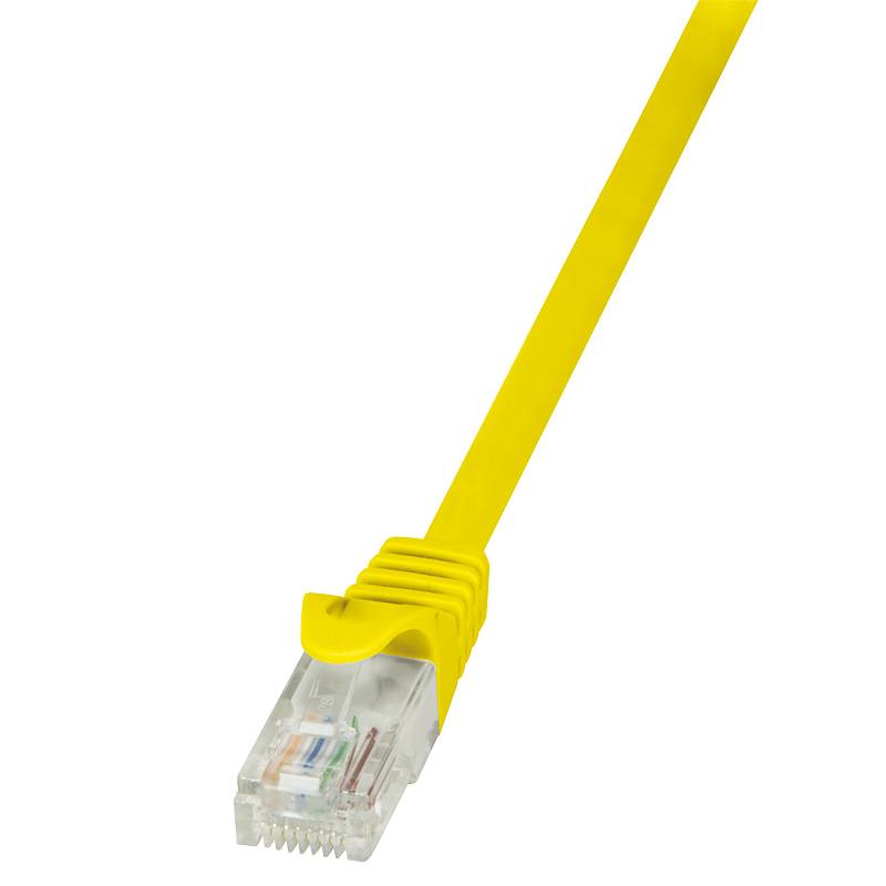LogiLink CP1017U RJ45 Network cable, patch cable CAT 5e U/UTP 0.25 m Yellow incl. detent 1 pc(s)-1