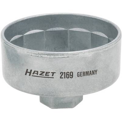 Metal oil filter cap with inscription 'Hazet 2169 Germany'.