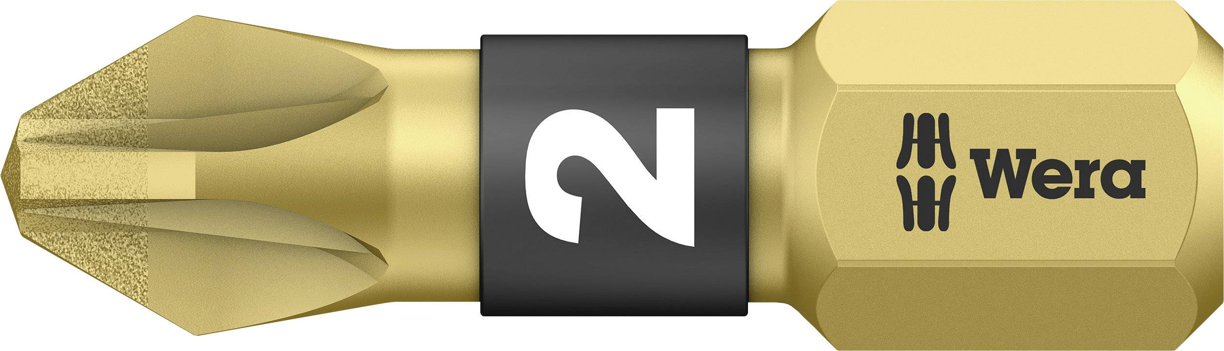 A gold-coloured screwdriver bit with a black ring. The ring features the 'Z' symbol and the 'Wera' inscription.